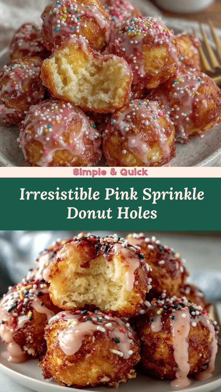 pink frosted donut holes recipe