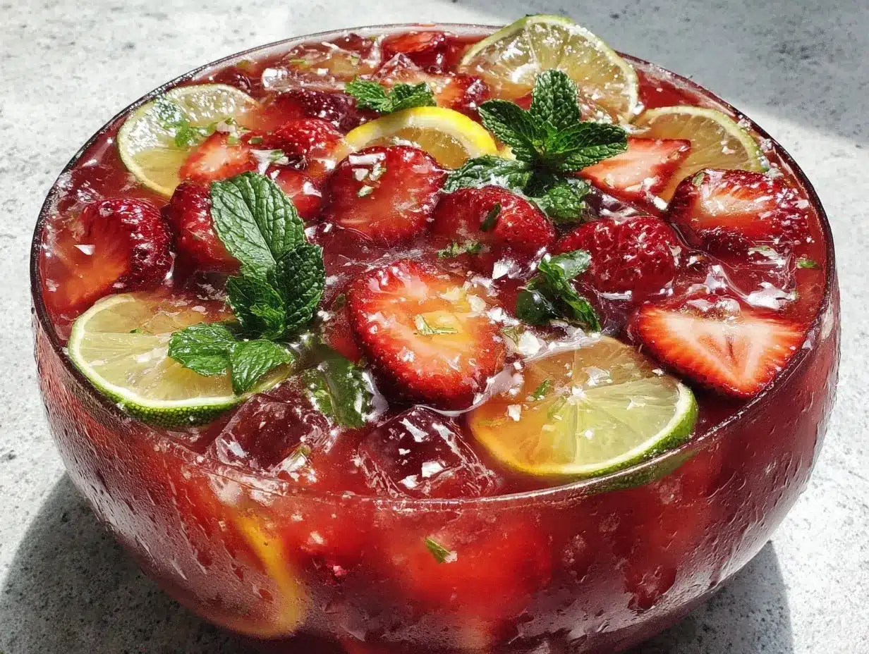 pink lemonade vodka punch preparation steps