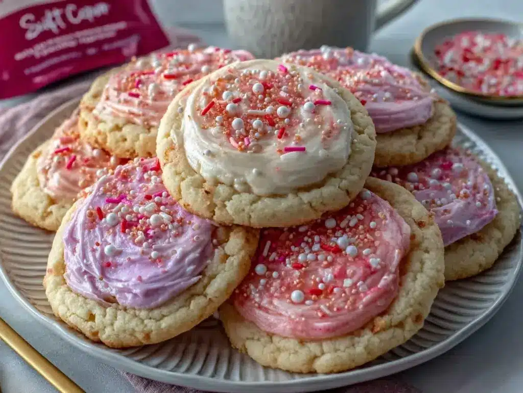 pink velvet sugar cookies - featured image