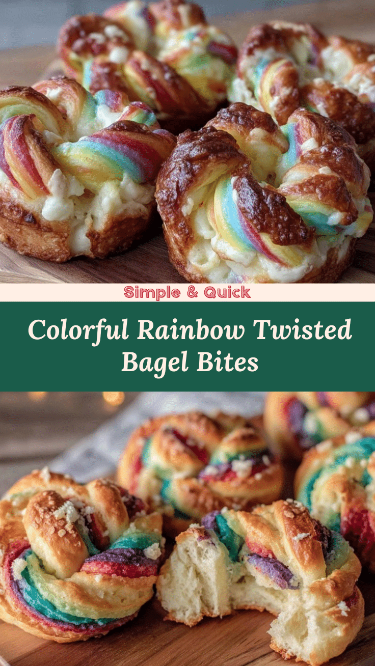 rainbow twisted bagel bites recipe