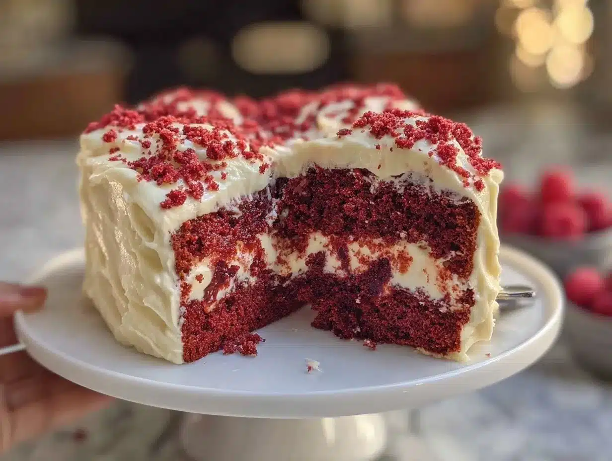Red Velvet Heart Layer Cake preparation steps