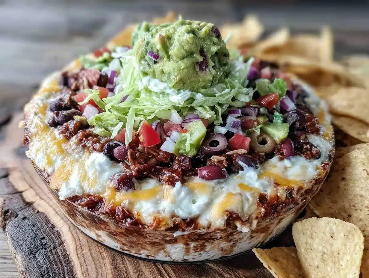 seven-layer taco dip preparation steps