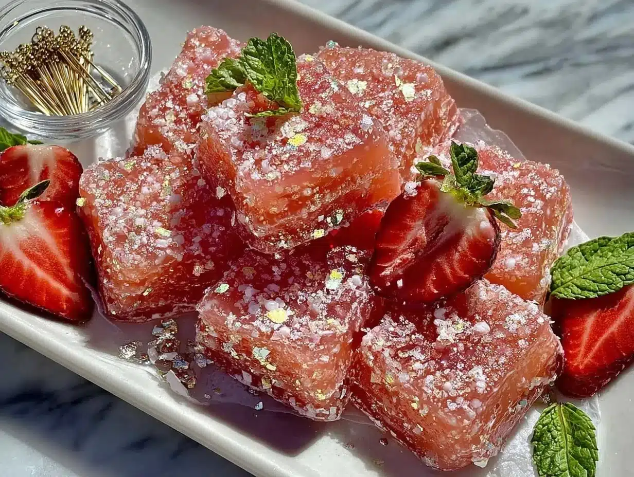 Sparkling Pink Prosecco Jello Shots preparation steps