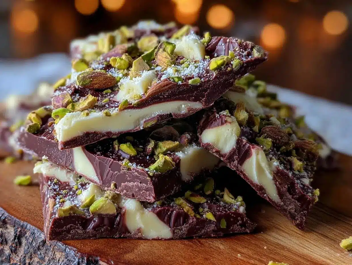 st patrick’s pistachio chocolate swirl bark preparation steps