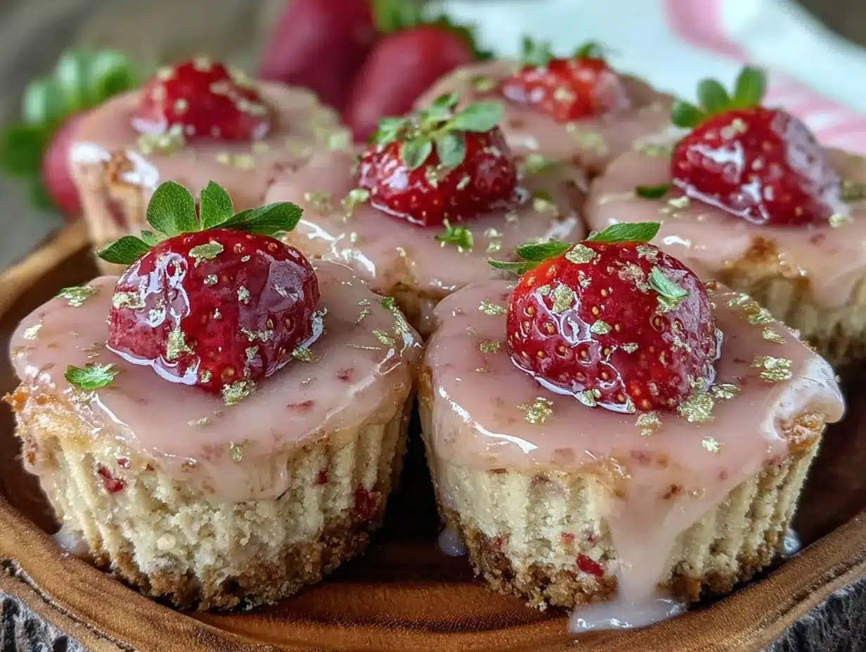 strawberry champagne mini cheesecakes preparation steps