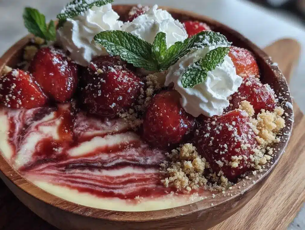 strawberry cheesecake bowl board - featured image
