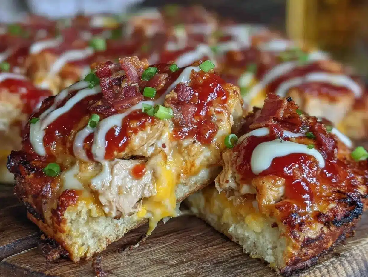 Super Bowl BBQ Ranch Chicken Queso Pizza preparation steps