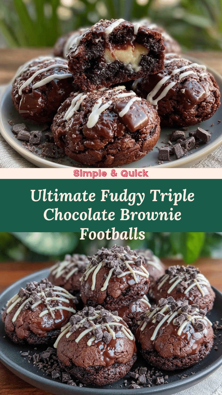 Triple Chocolate Brownie Footballs recipe