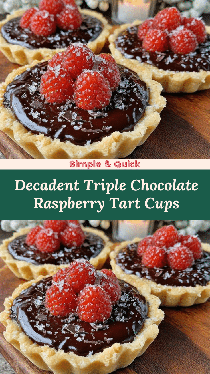 triple chocolate raspberry tart cups recipe