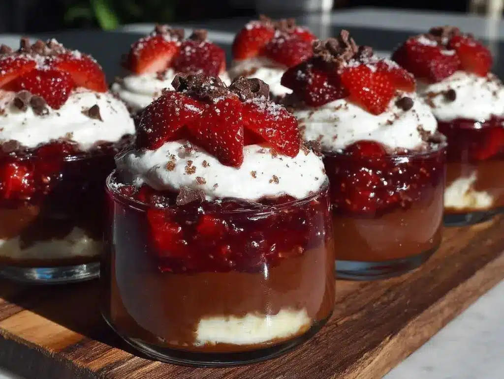 valentines chocolate strawberry parfait hearts - featured image