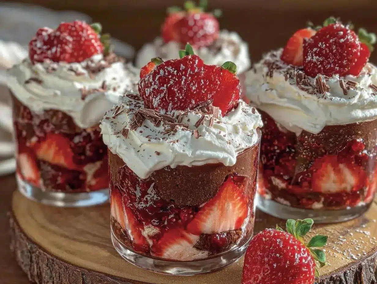valentines chocolate strawberry parfait hearts preparation steps
