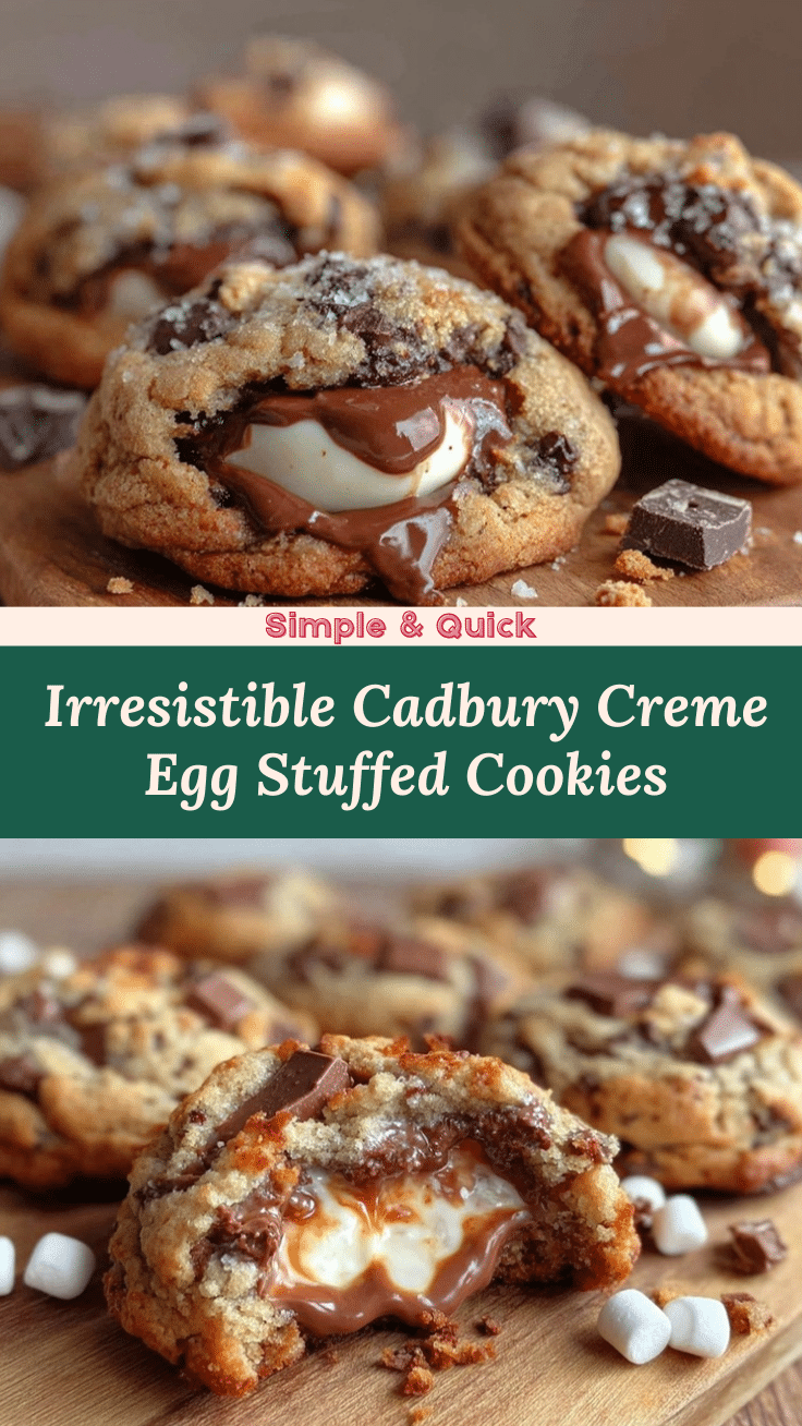Cadbury Creme Egg Stuffed Cookies recipe