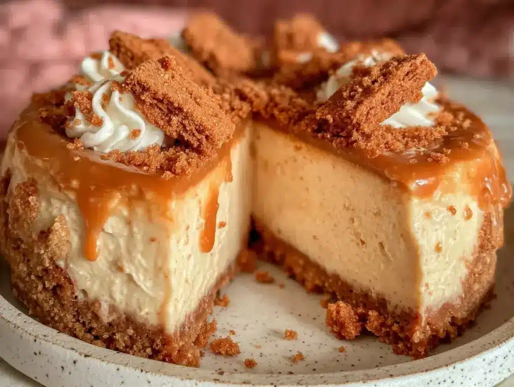 Creamy Biscoff Cookie Butter Cheesecake - featured image
