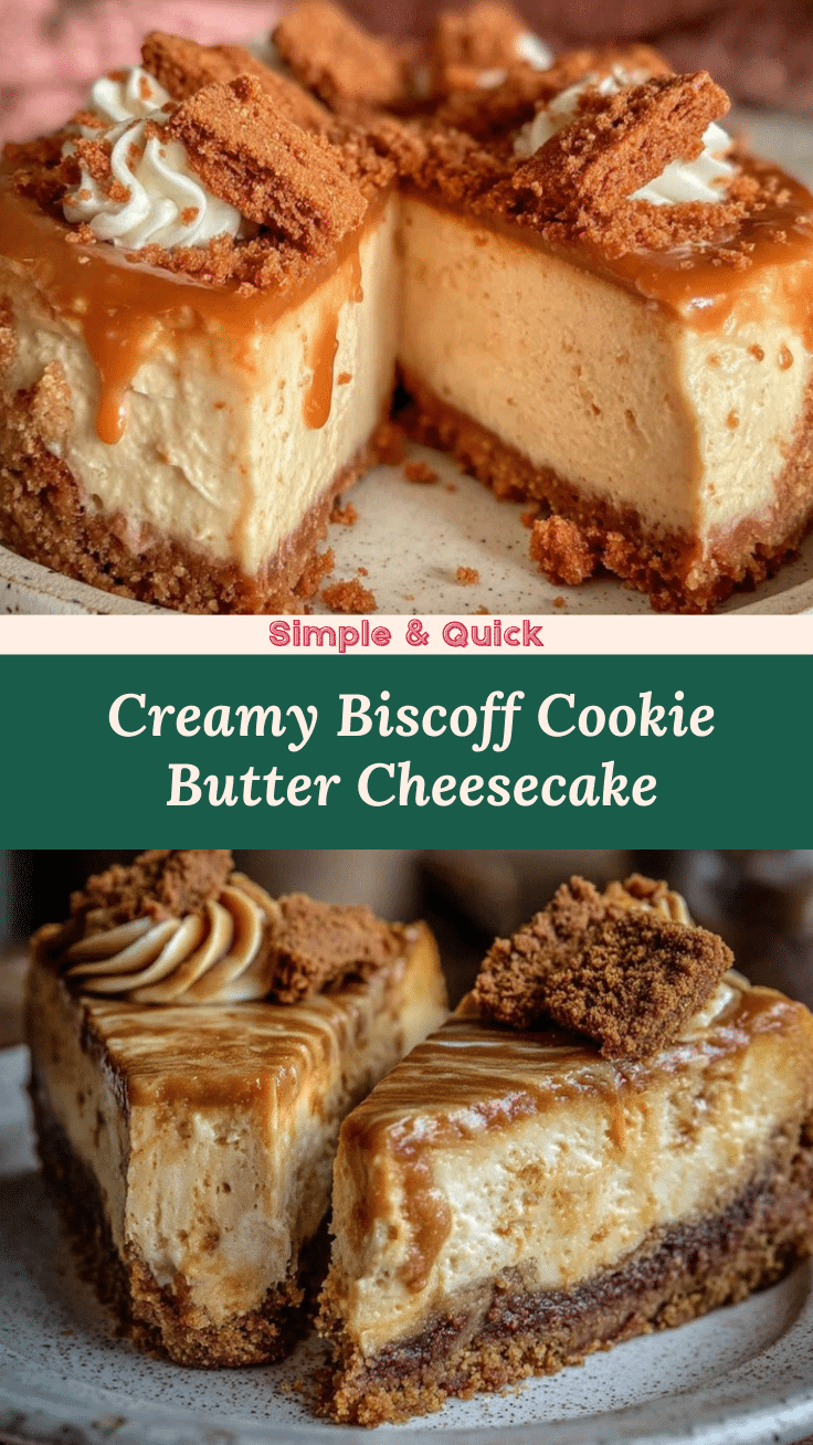 Creamy Biscoff Cookie Butter Cheesecake recipe