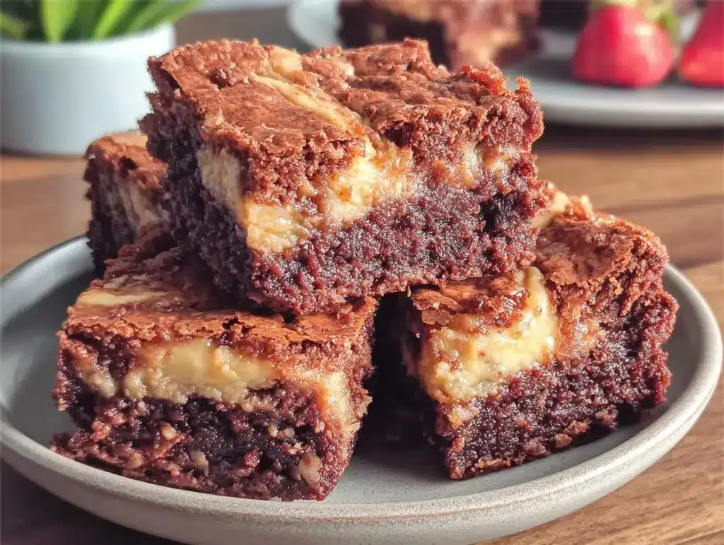 creamy brownies with tahini swirl - featured image