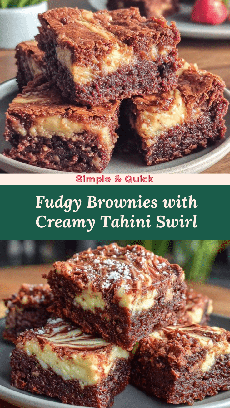 creamy brownies with tahini swirl recipe