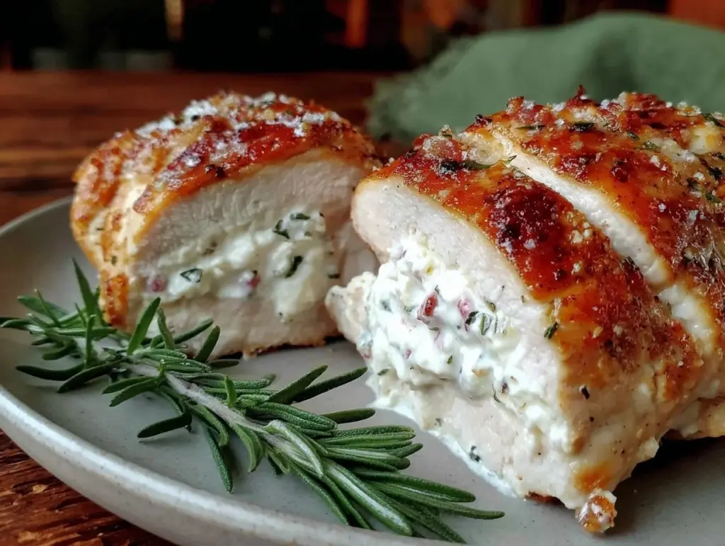 creamy chicken breast with boursin cheese stuffing - featured image