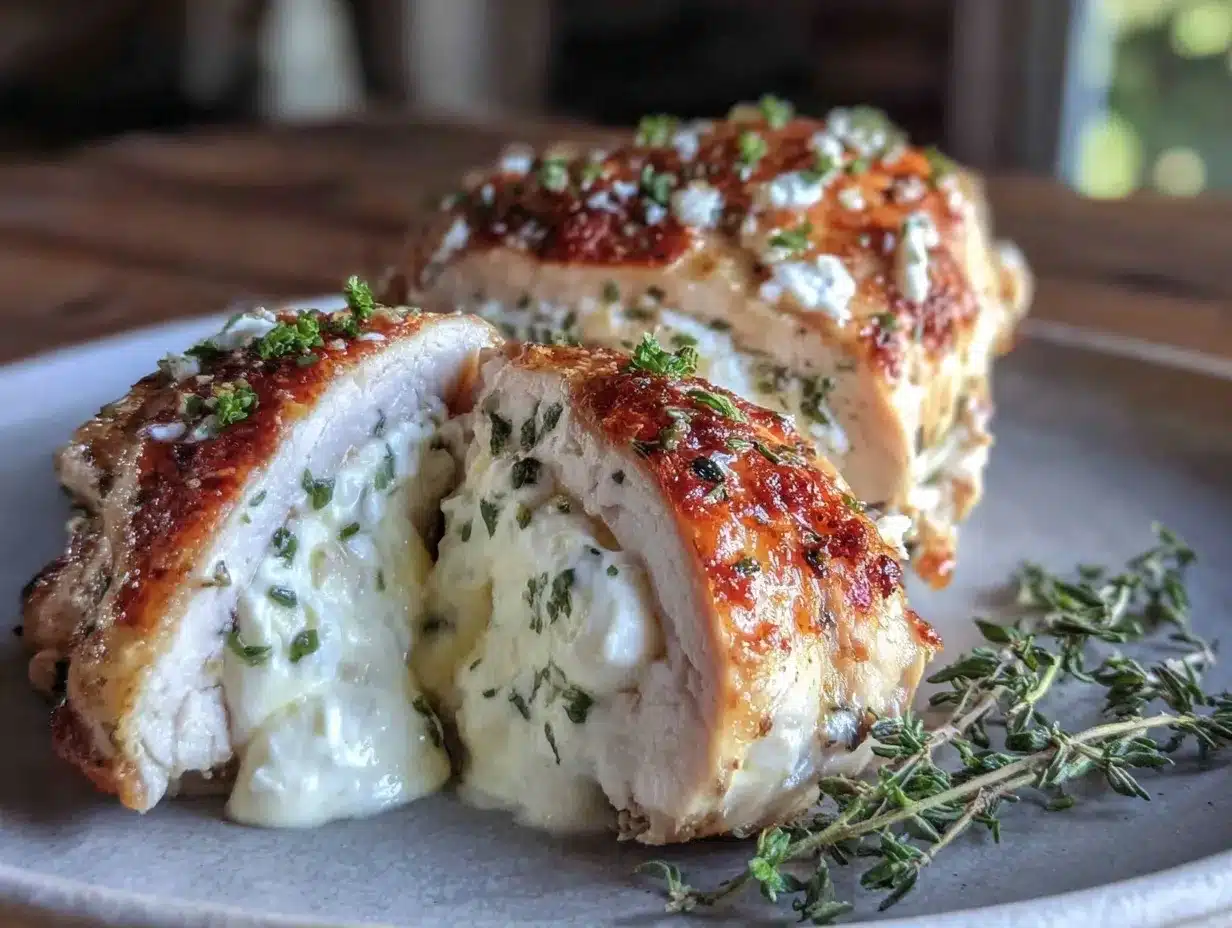 creamy chicken breast with boursin cheese stuffing preparation steps