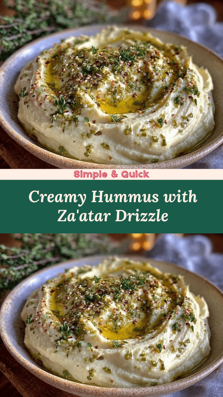 creamy hummus with zaatar and olive oil drizzle recipe