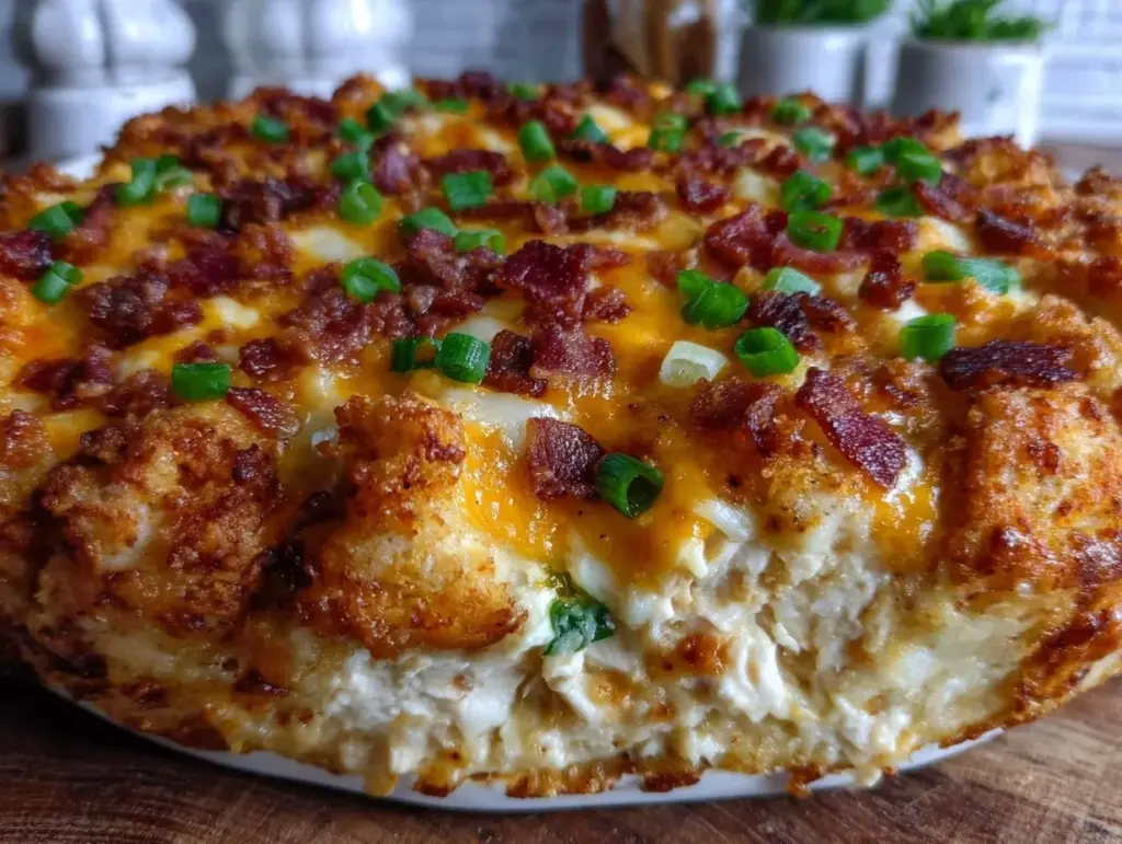 creamy keto crack chicken casserole - featured image