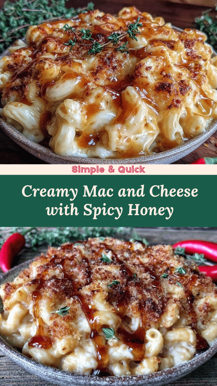 creamy mac and cheese with spicy hot honey drizzle recipe