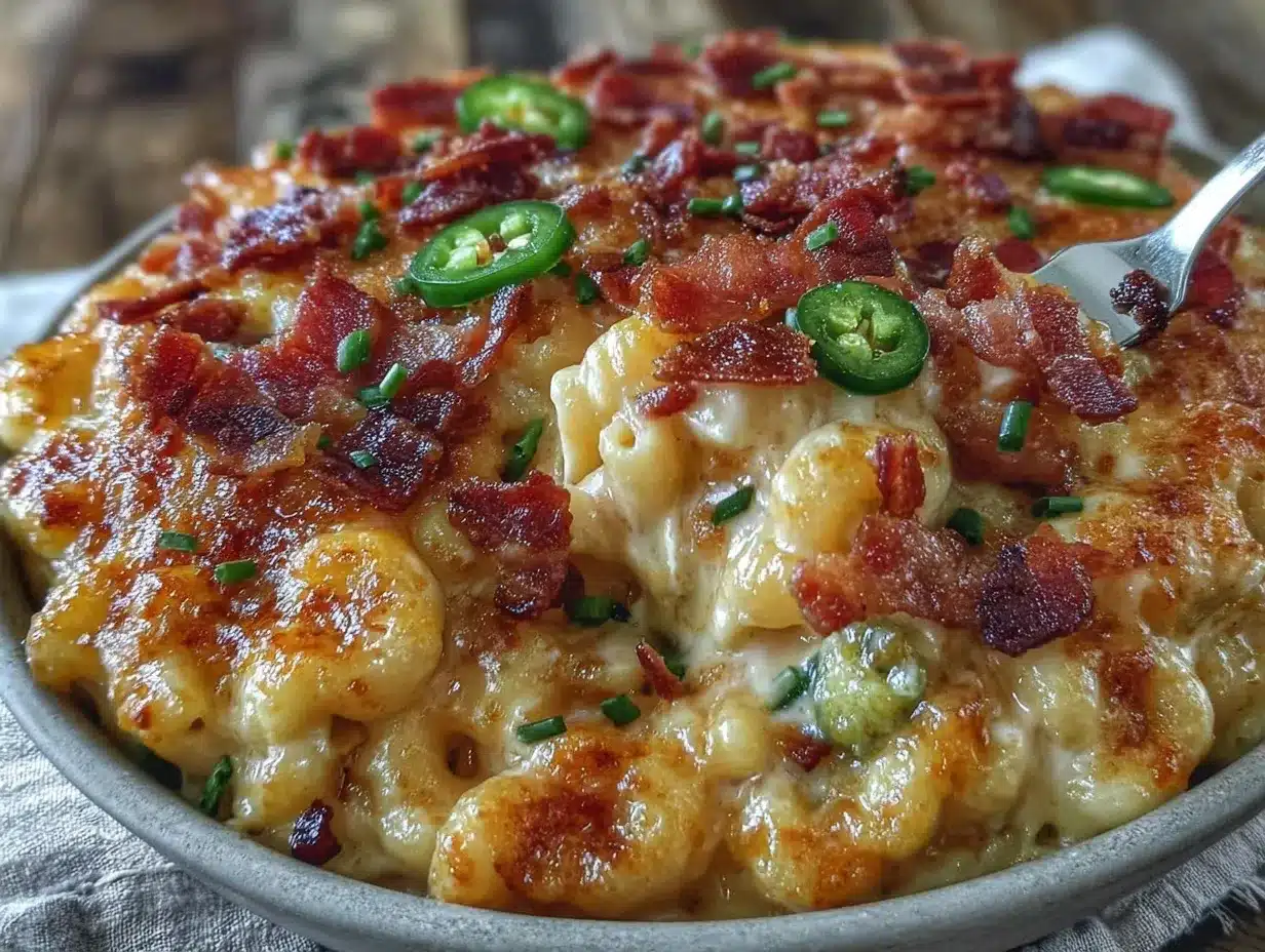 creamy mac and cheese with spicy jalapeño bacon preparation steps