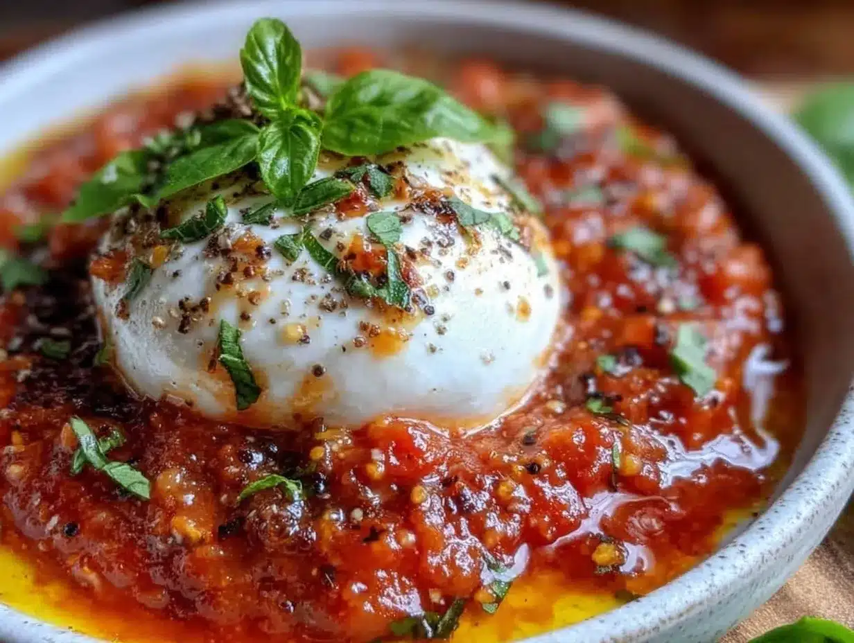 creamy marinara sauce with fresh burrata preparation steps