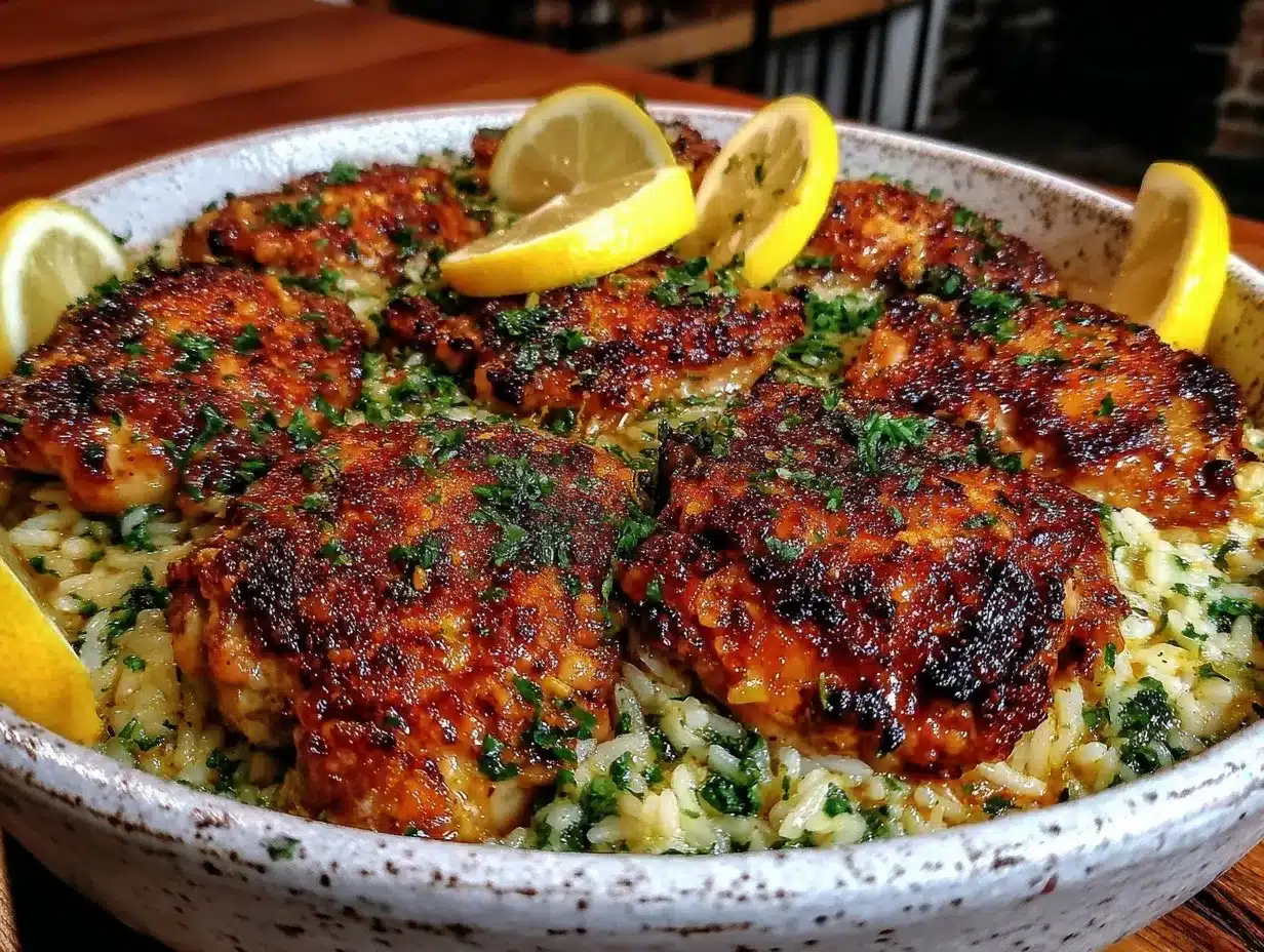 creamy one-pot lemon parmesan chicken and rice preparation steps