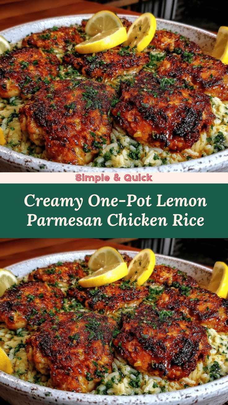 creamy one-pot lemon parmesan chicken and rice recipe