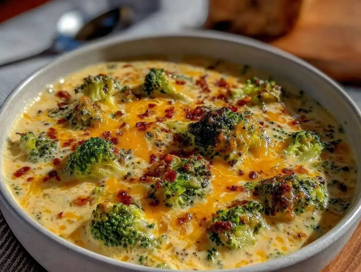 creamy Panera broccoli cheddar soup recipe preparation steps