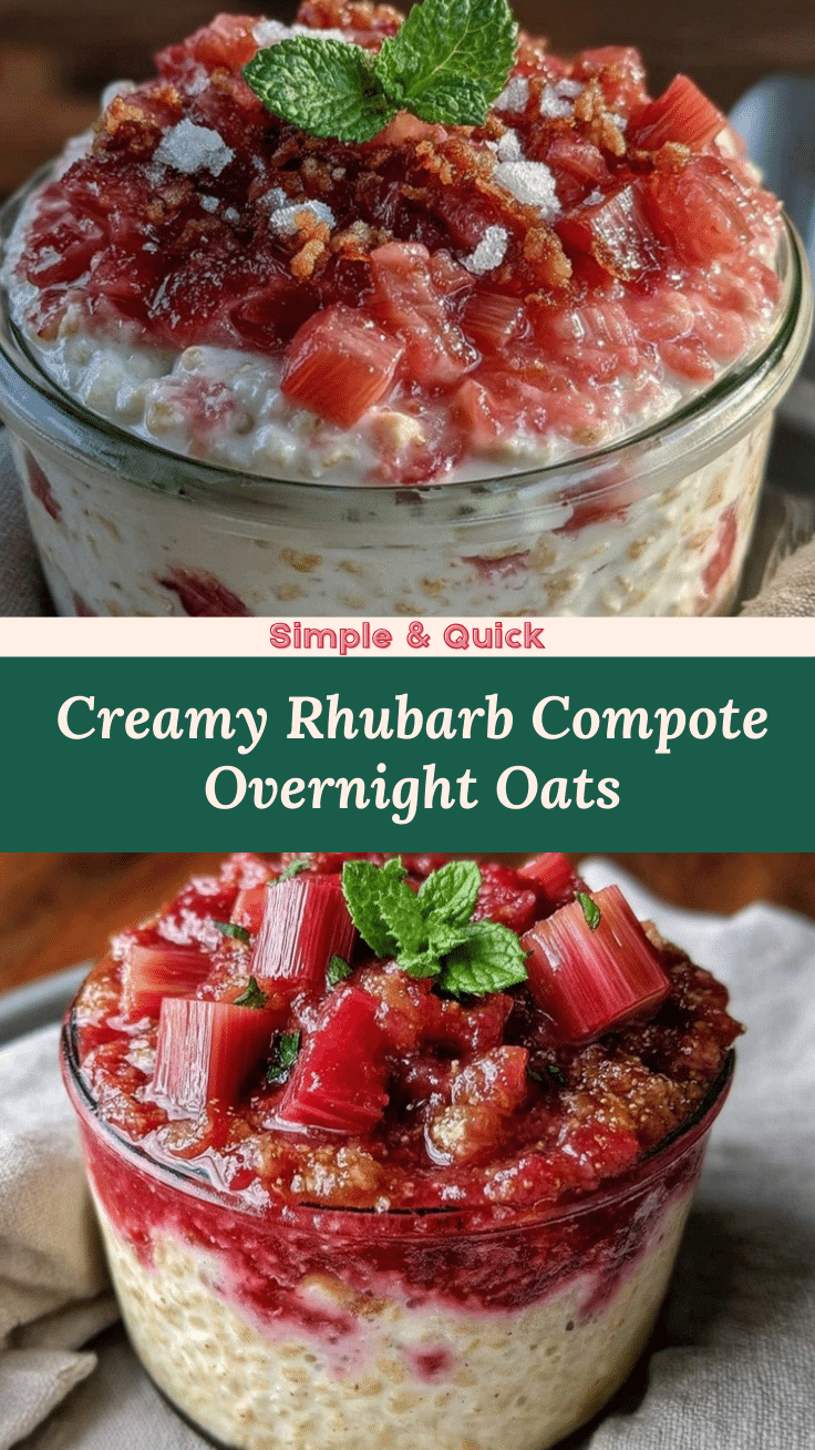 creamy rhubarb compote overnight oats recipe
