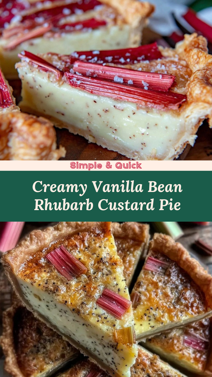 creamy rhubarb custard pie recipe