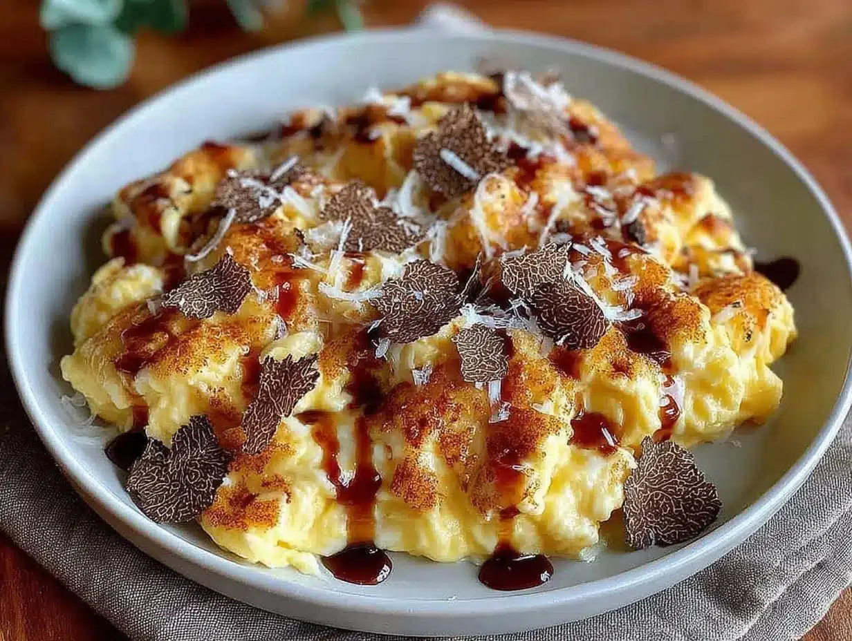 creamy scrambled eggs with truffle oil preparation steps
