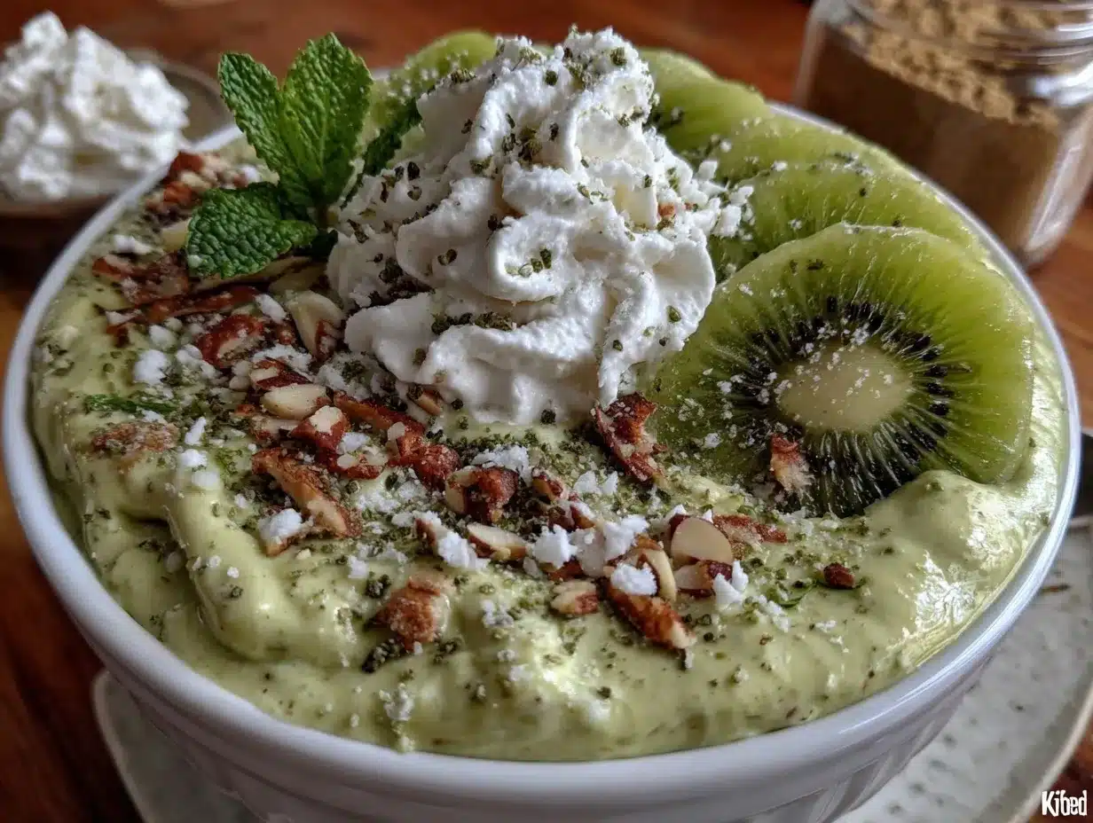 creamy shamrock shake protein smoothie bowl preparation steps