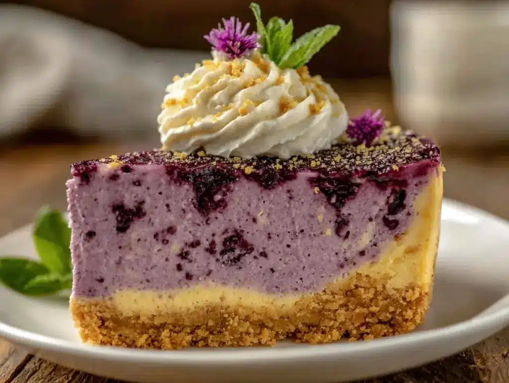 creamy ube cheesecake - featured image