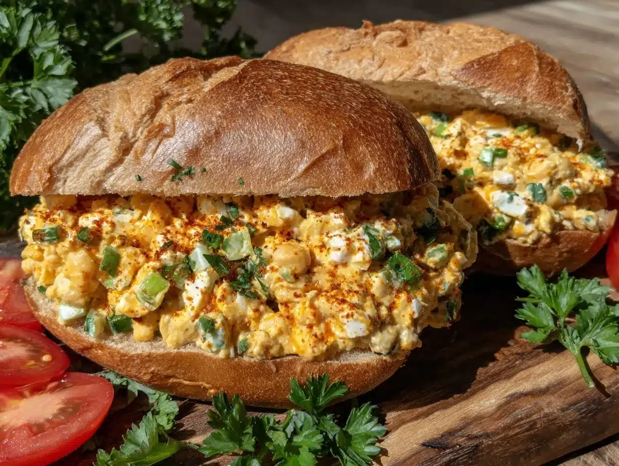 creamy vegan chickpea salad sandwich preparation steps