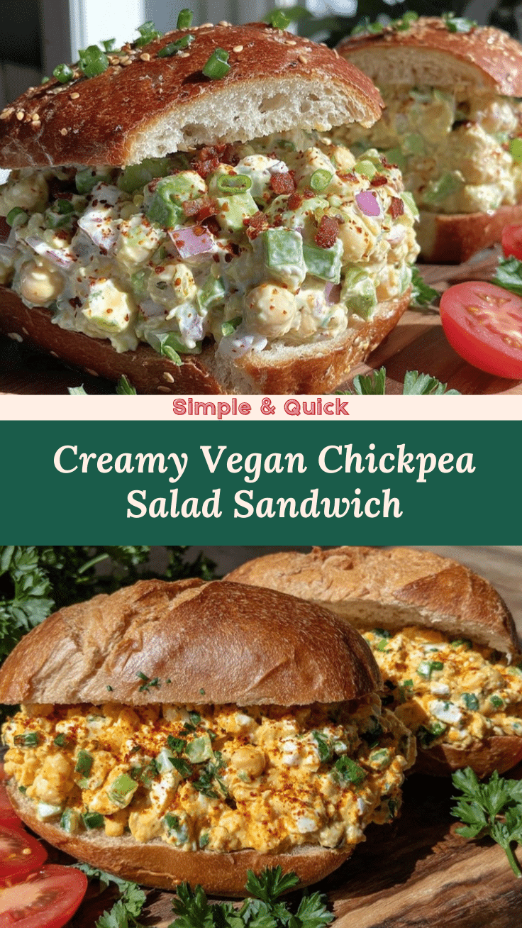 creamy vegan chickpea salad sandwich recipe