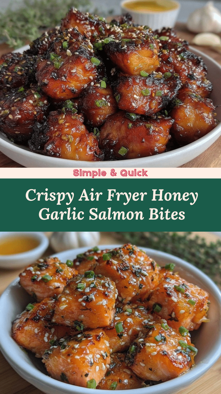 crispy air fryer honey garlic salmon bites recipe