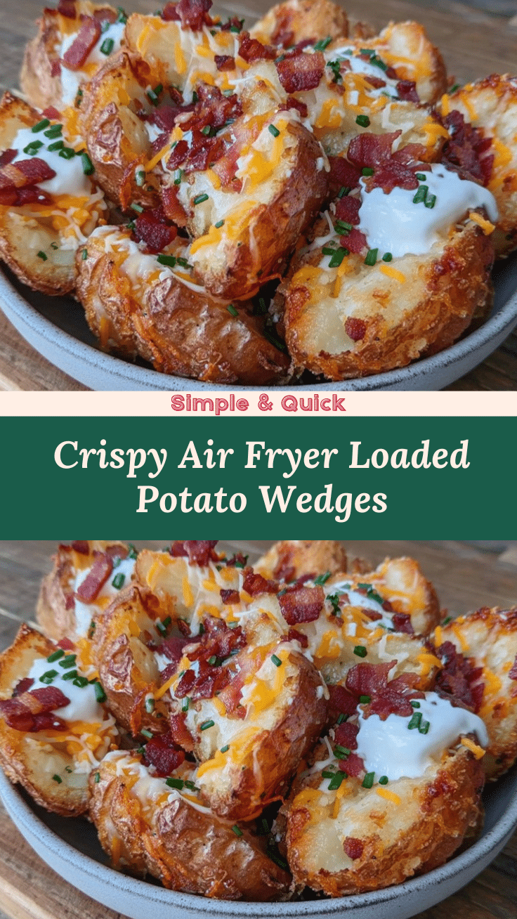 crispy air fryer loaded potato wedges recipe
