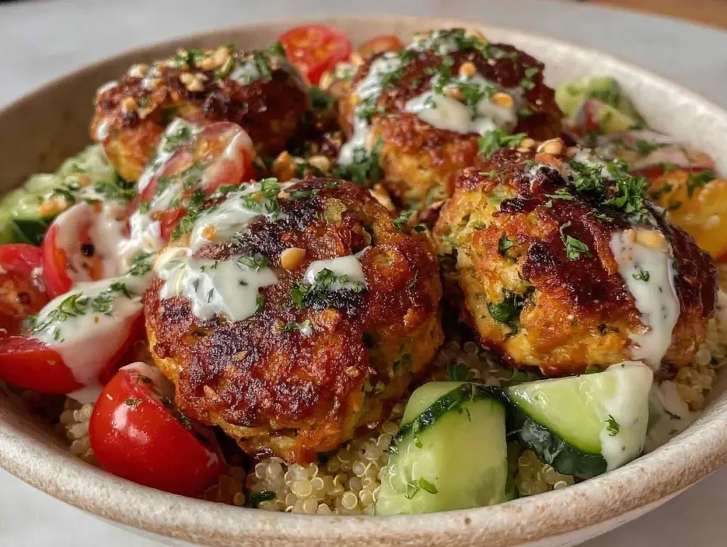 crispy baked falafel bowl - featured image