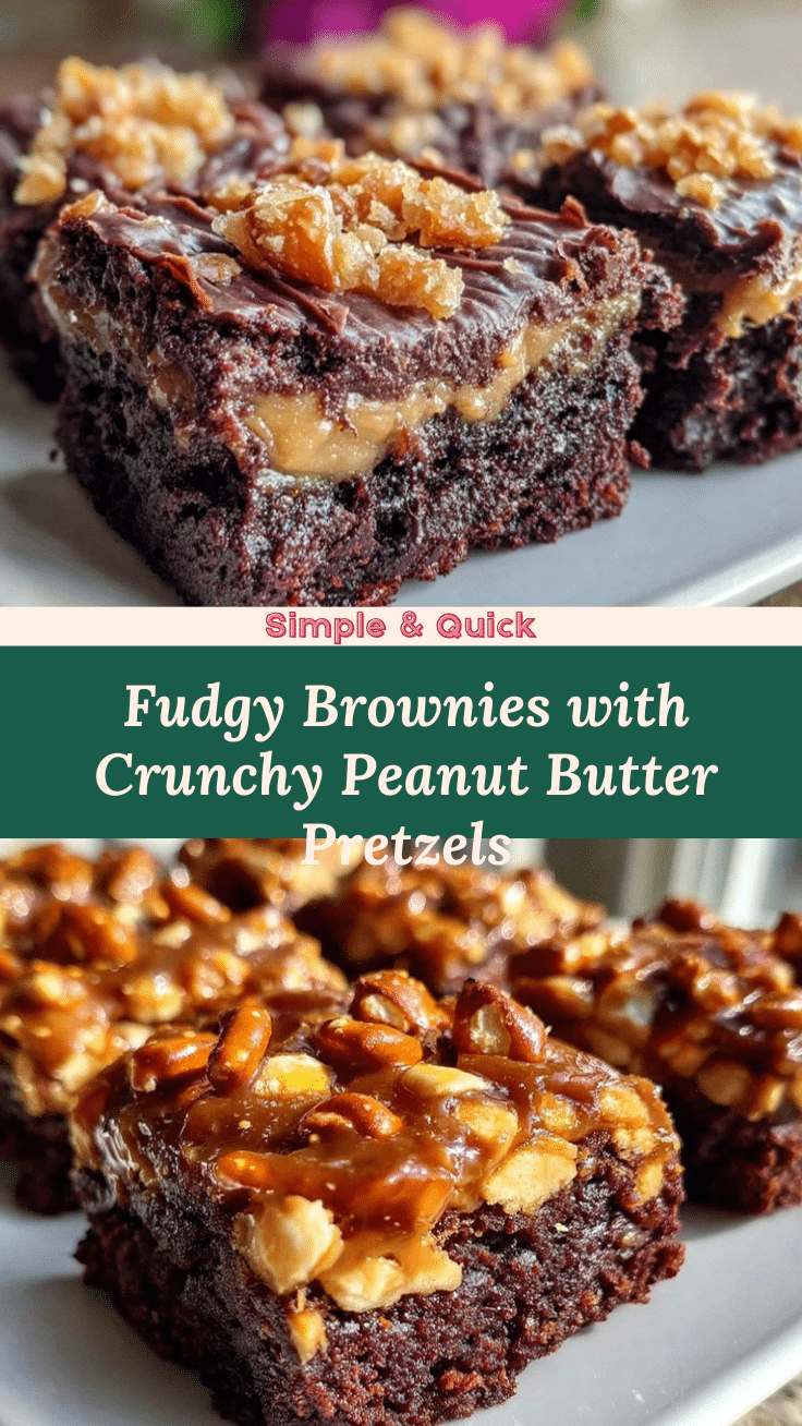 crispy brownies with peanut butter pretzel topping recipe