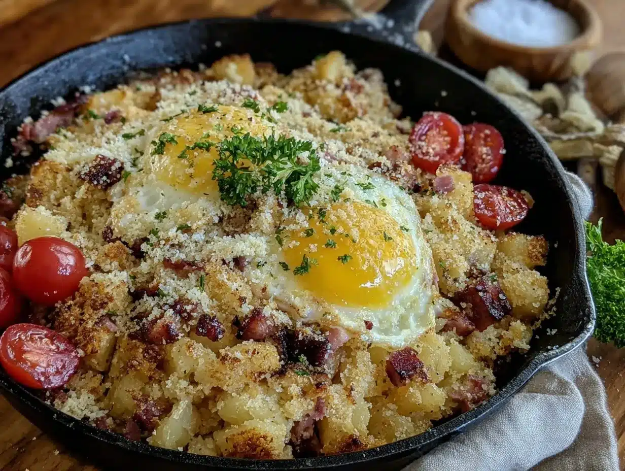 crispy corned beef hash breakfast skillet preparation steps
