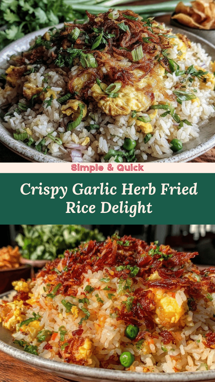crispy fried rice with garlic and fresh herbs recipe