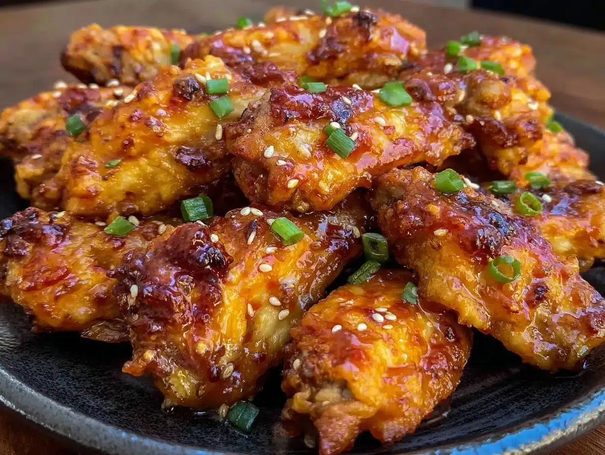 crispy honey sriracha butter chicken wings preparation steps