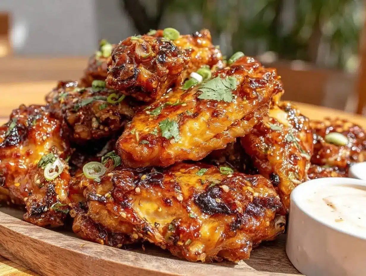 crispy honey sriracha grilled chicken wings preparation steps