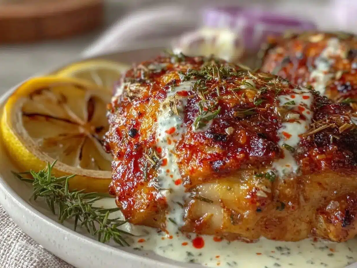 crispy roast chicken with spicy harissa yogurt preparation steps