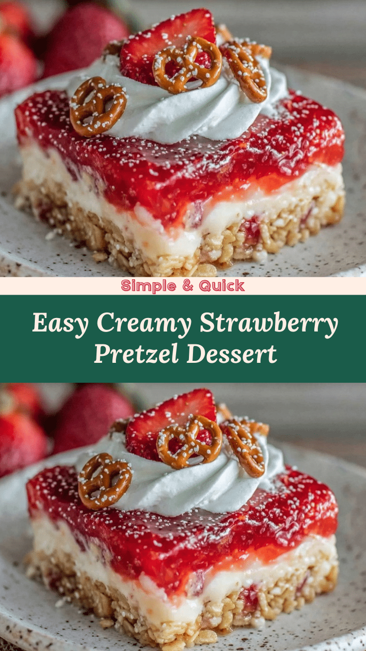 easy creamy strawberry pretzel dessert recipe