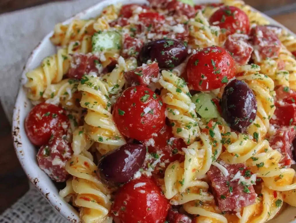 Easy Zesty Muffuletta Pasta Salad - featured image