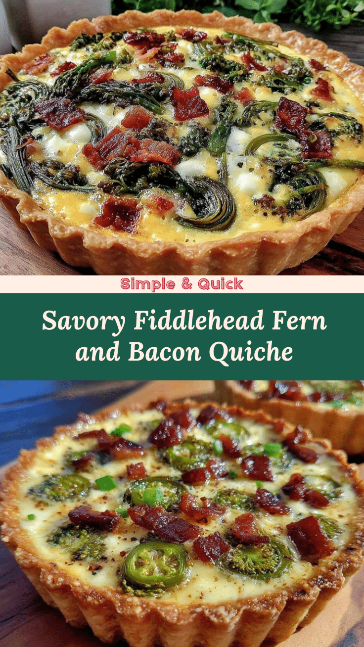 fiddlehead fern and bacon quiche recipe