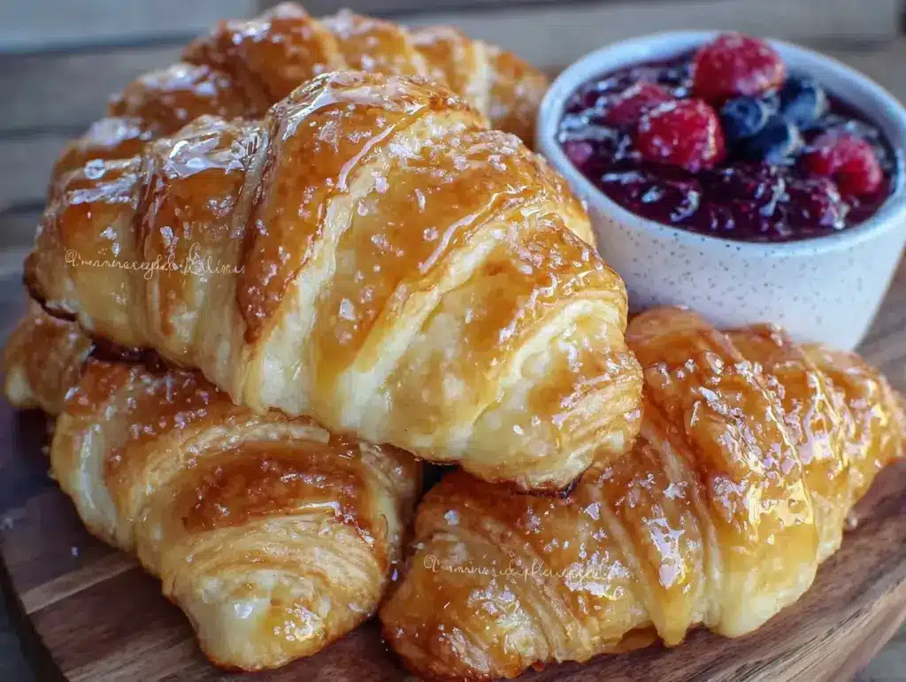 flaky honey butter croissants - featured image
